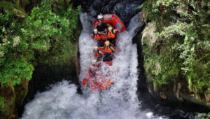 Rotorua rafting waterfall